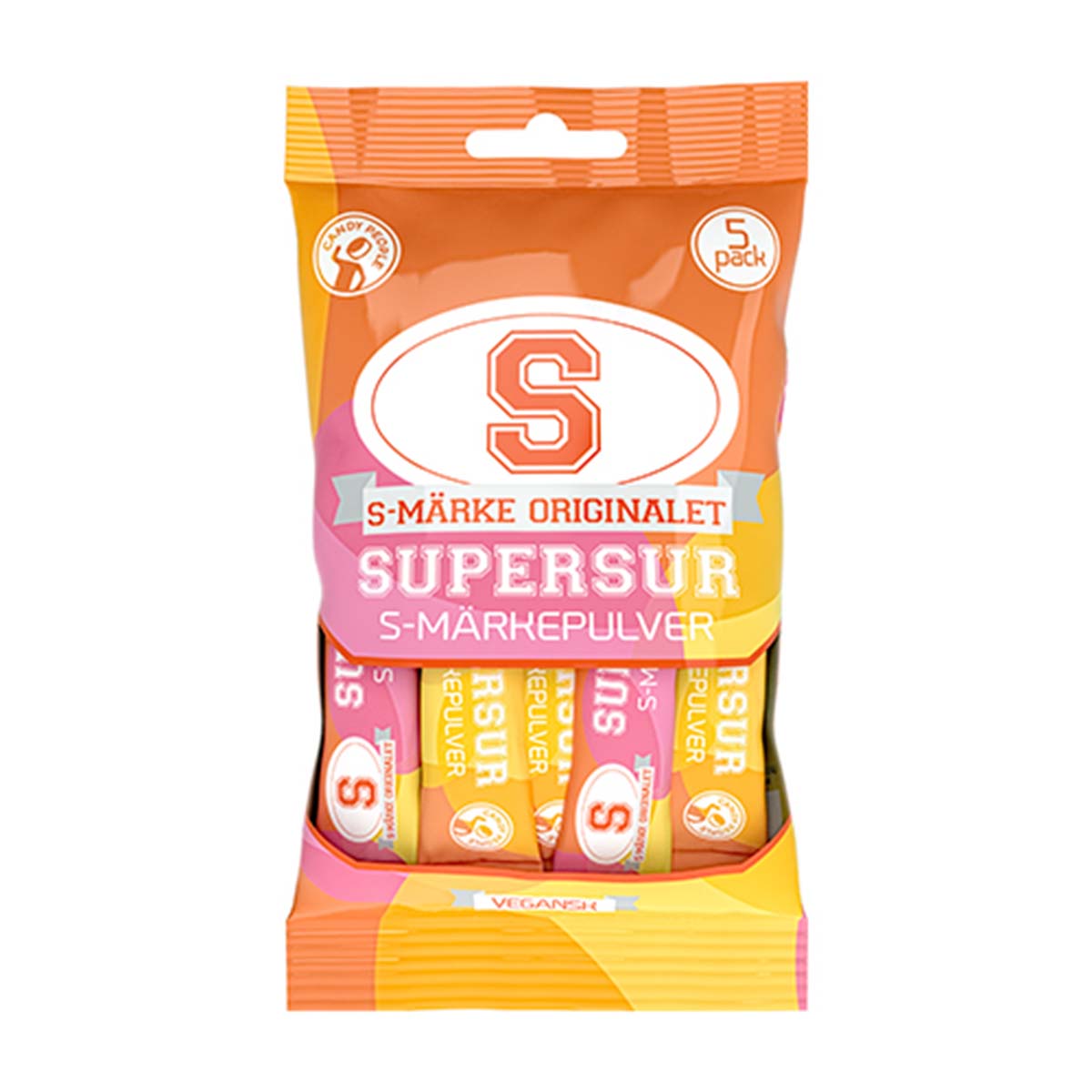 Godis S-märke supersurt pulver 5-pack 45g