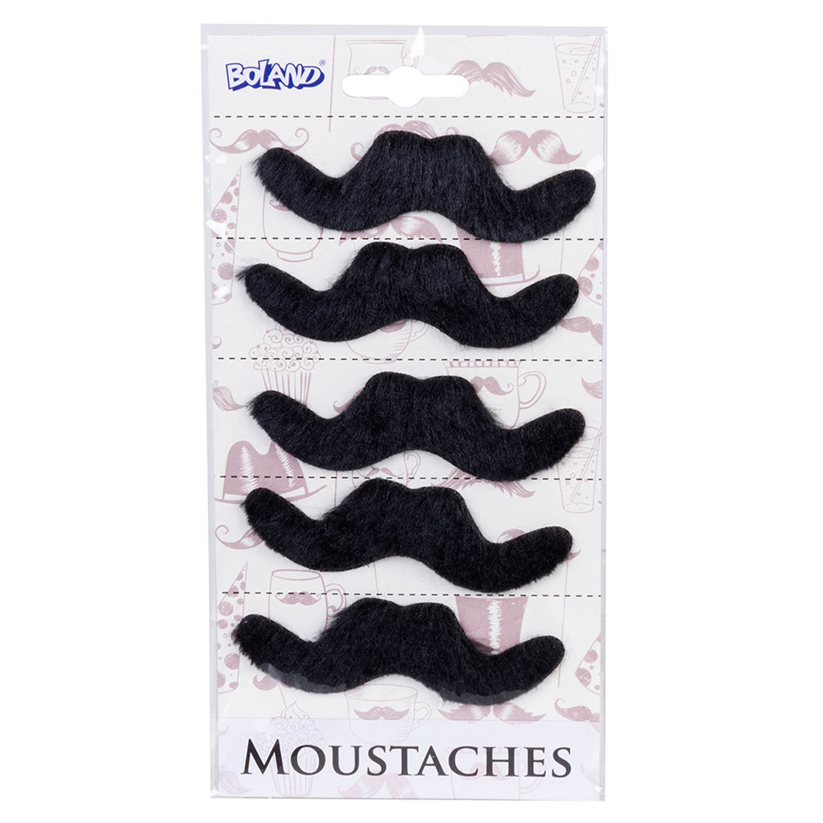 Mustascher svart 5 st