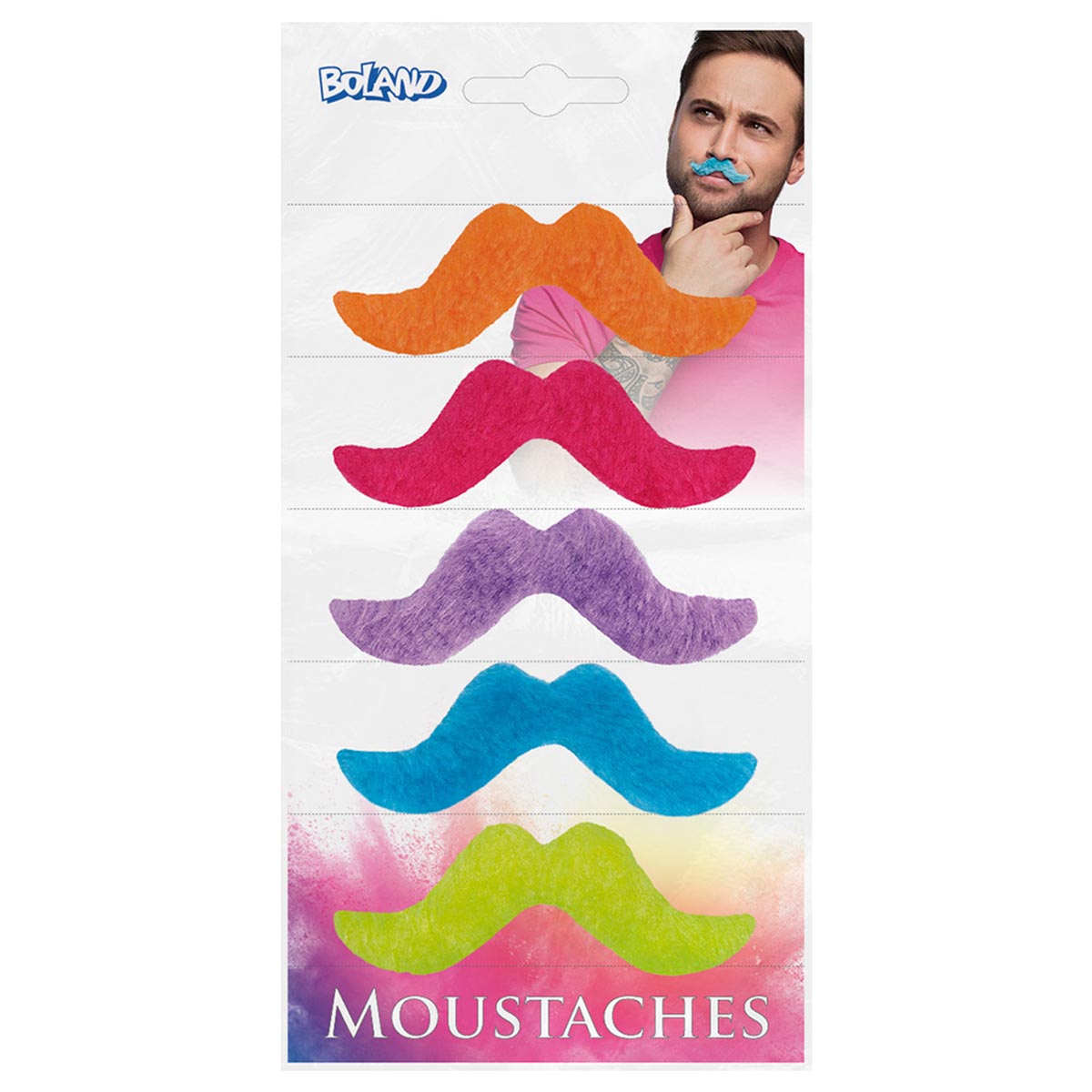 Läs mer om Mustascher, neon 5 st