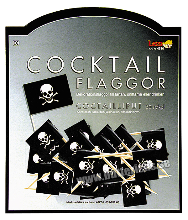 Cocktailflaggor Pirat 50 st