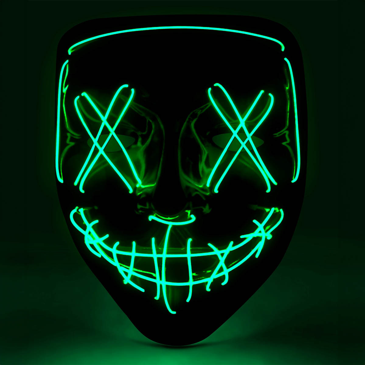 Läs mer om LED-mask, scary grön