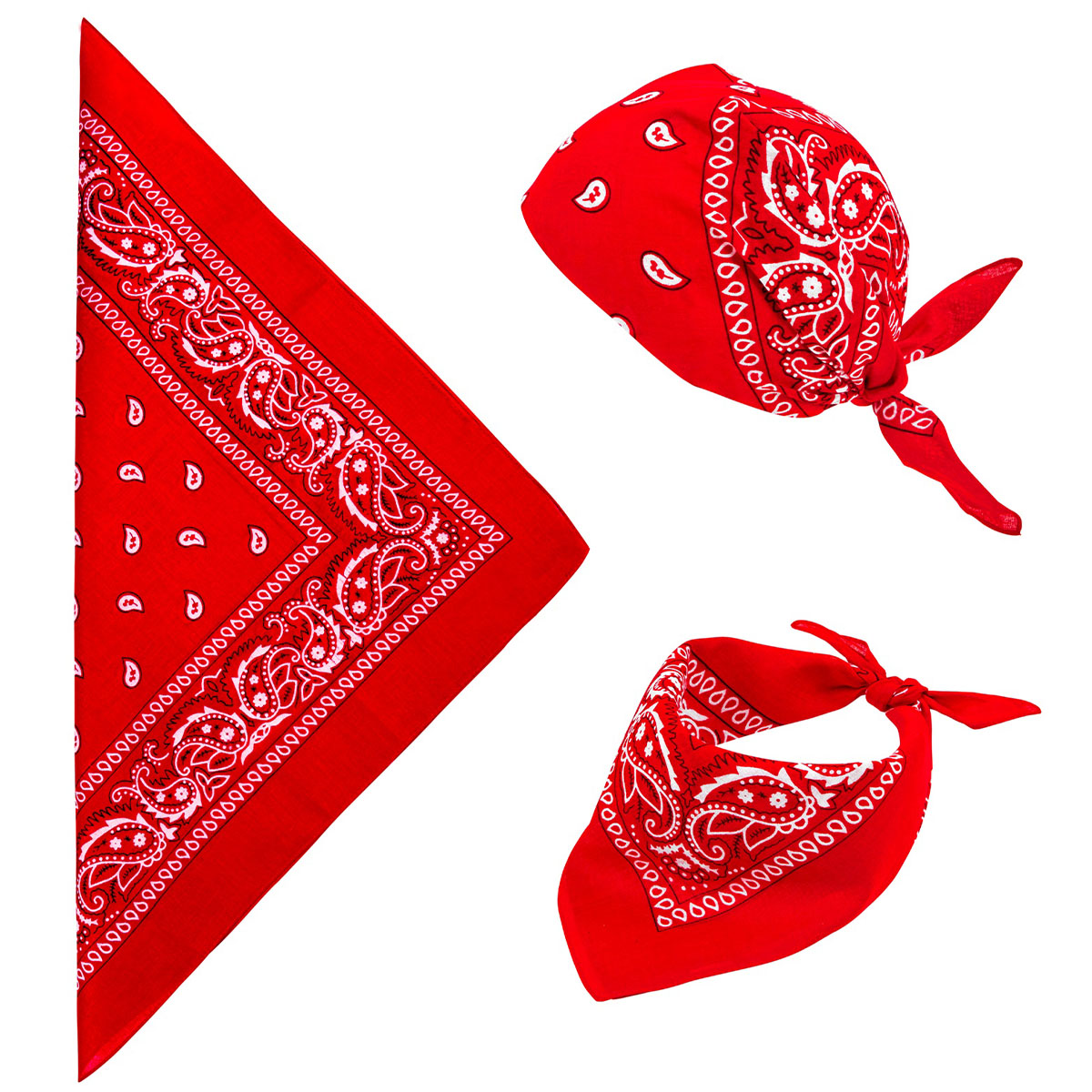 Läs mer om Bandana, röd 55x55 cm