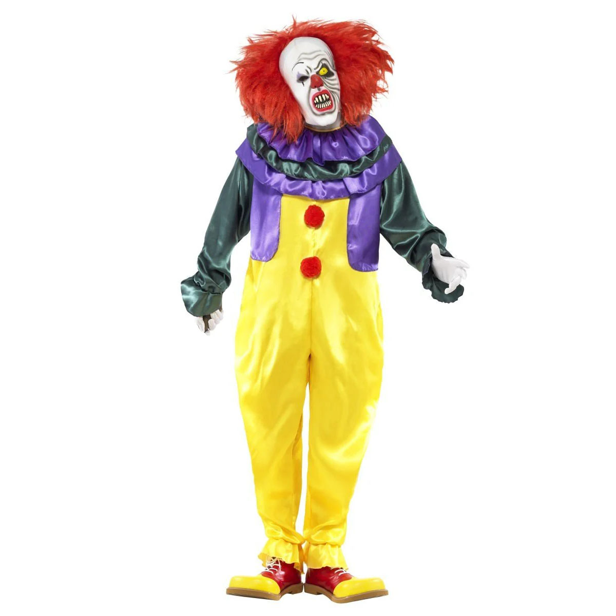 Clowndräkt med mask classic horror XL