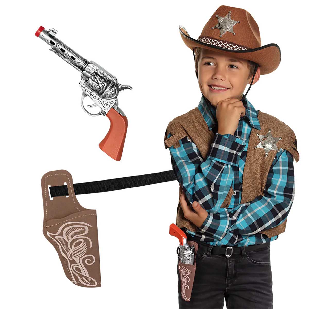 Cowboyset barn pistol och hölster