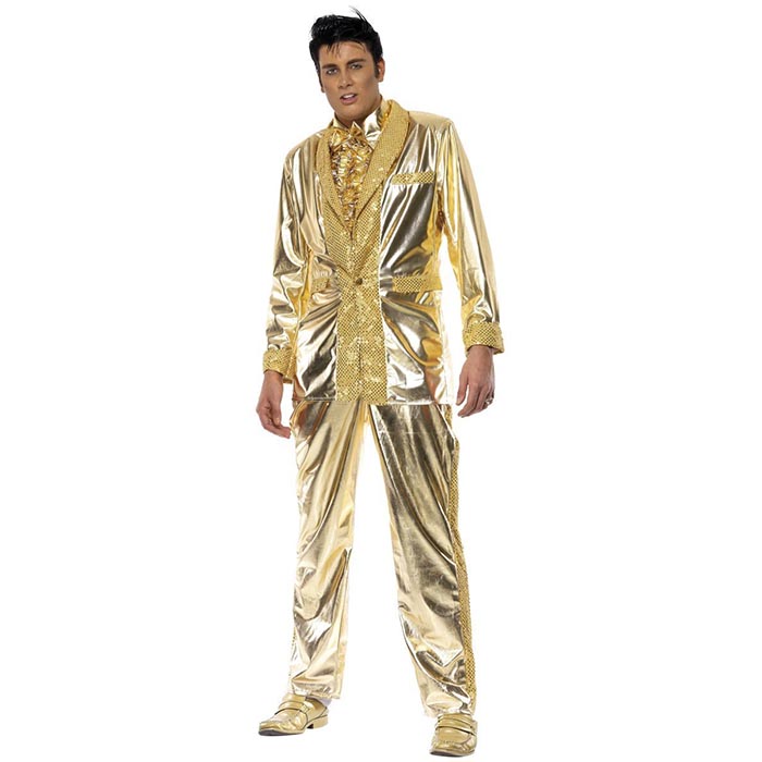 Kostym Elvis guld-L