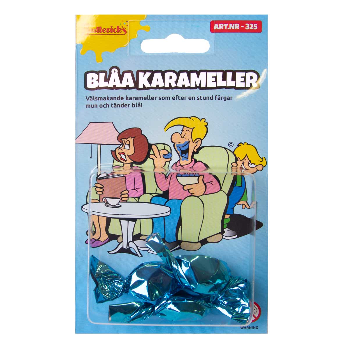 Blåa karameller 3 st