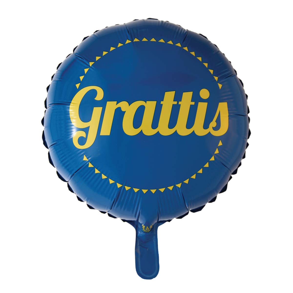 Folieballong grattis blå/gul 46 cm