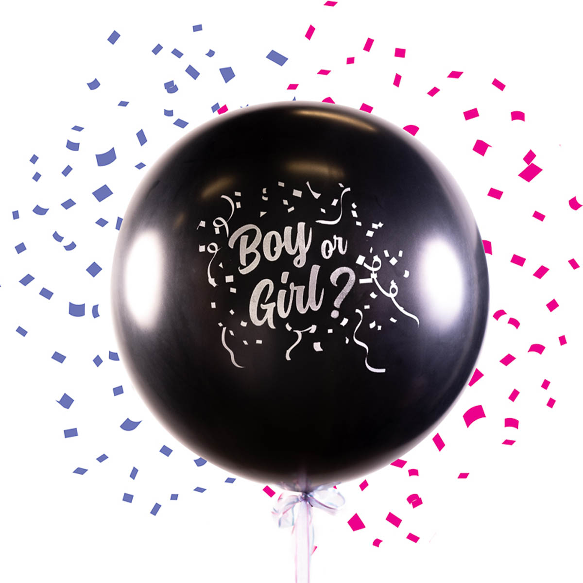 Ballong boy or girl gender reveal inkl konfetti rosa/blå