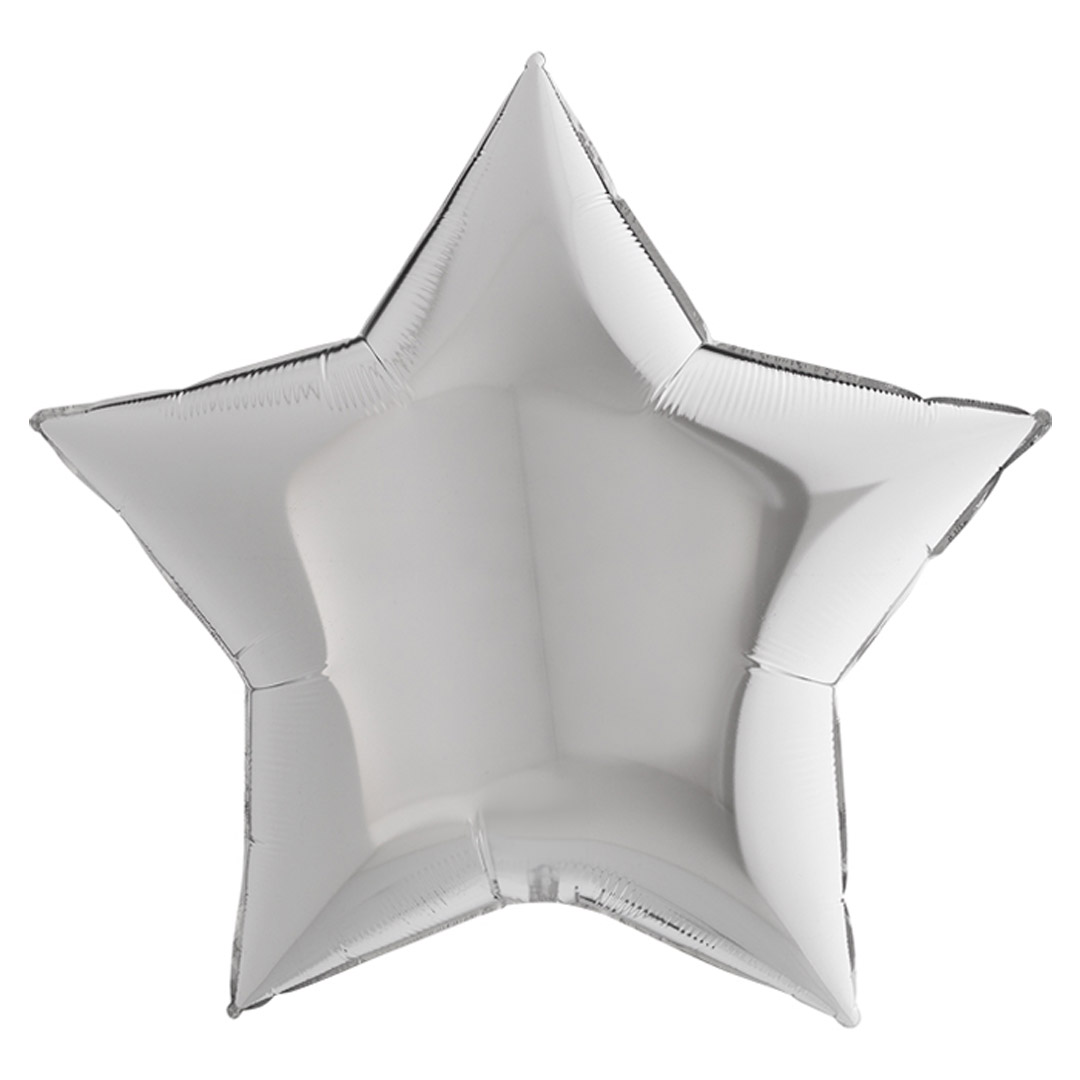 Folieballong stjärna silver 91 cm
