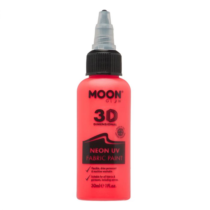 Moon Textilfärg 3D neon UV röd 30 ml