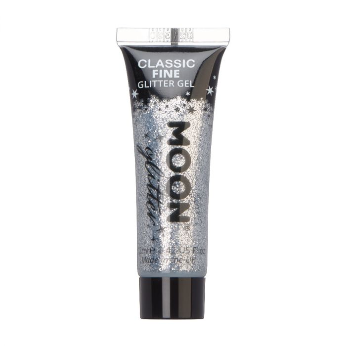 Moon Glittergel i tub finkornigt silver 12 ml