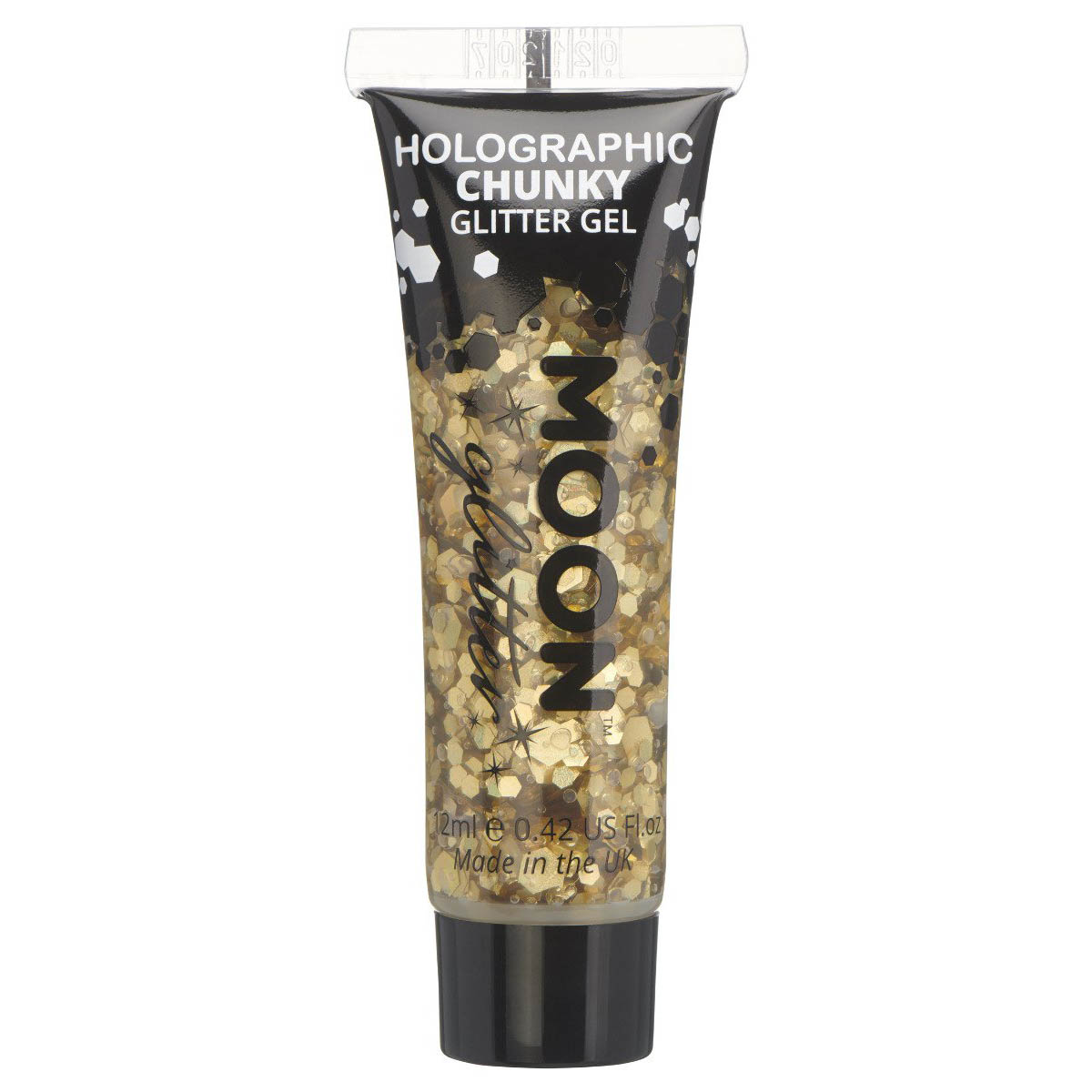 Moon chunky holografiskt glittergel i tub 12ml Guld