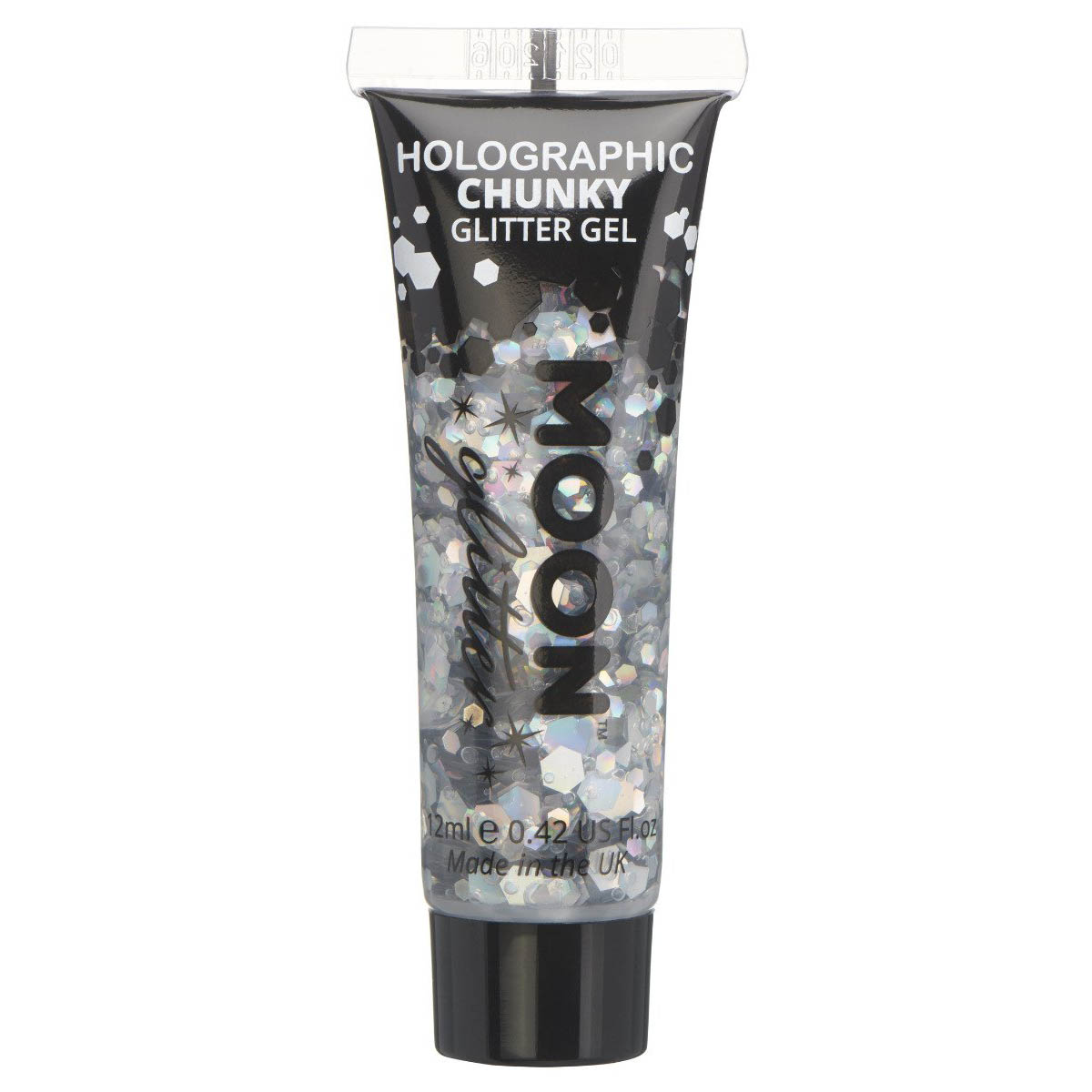 Moon chunky holografiskt glittergel i tub 12ml Silver