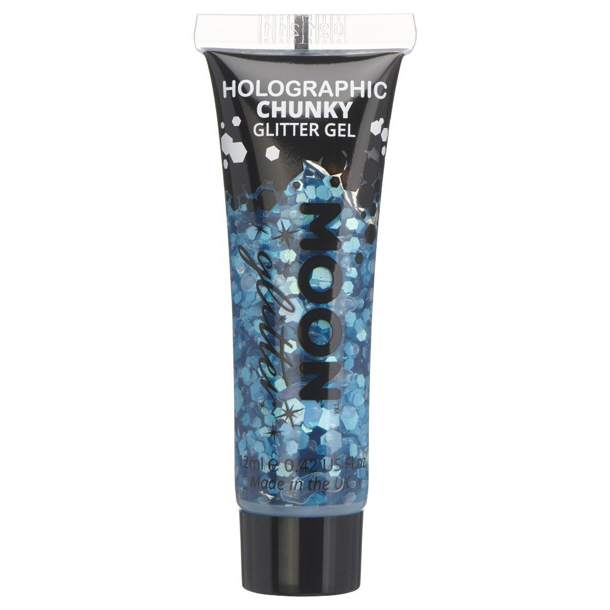 Moon chunky holografiskt glittergel i tub 12ml Blå