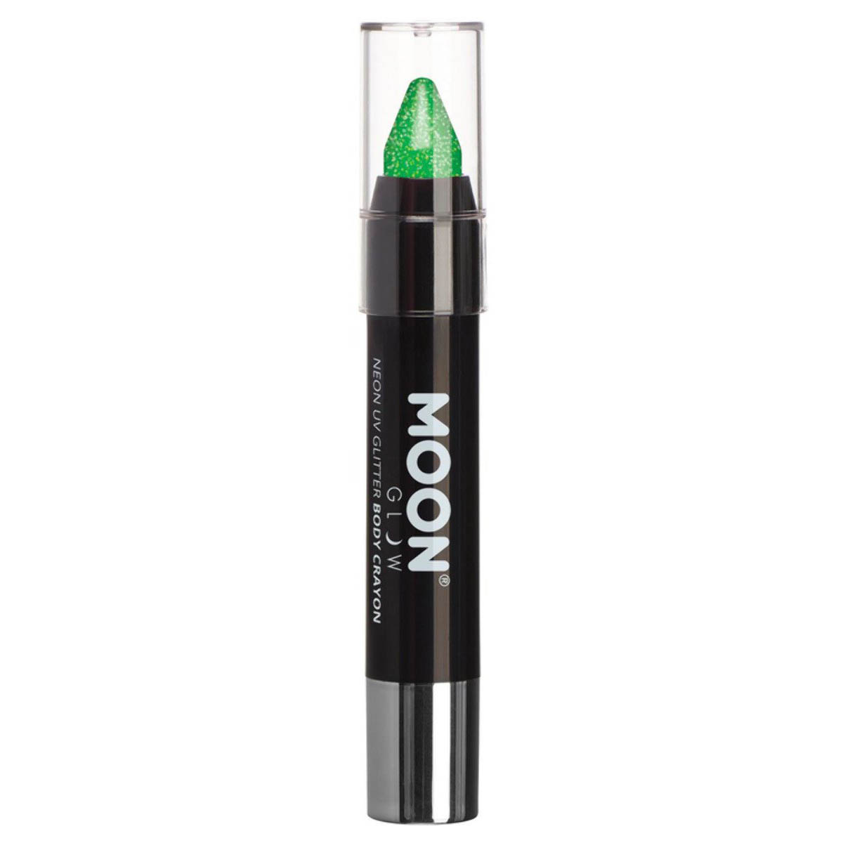 Moon UV-Sminkkritor grön neon med glitter 3,5 g